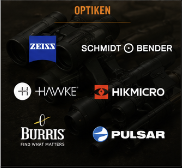 Optiken – Marken: Zeiss, Schmidt & Bender, Hawke, Hikmicro, Burris, Pulsar